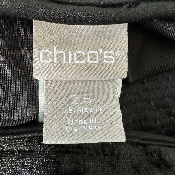 Chicos Black Velvet Sequin Size 14 - Picture 4 of 9